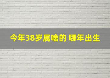 今年38岁属啥的 哪年出生